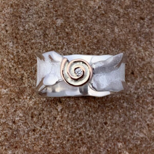 Swirl ring with Sterling Silver Band