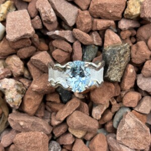 Sky Blue Topaz Free Form Sterling Ring