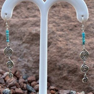 Spiral of Life Sterling and Turquoise Earrings.