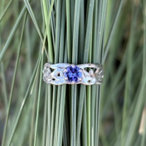 Tanzanite Sterling Silver Free Form Ring.