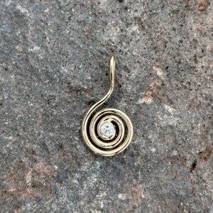 Spiral of Life 14K, Diamond pendant.