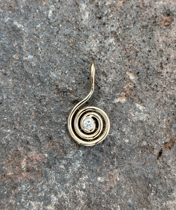 Spiral of Life 14K, Diamond pendant.